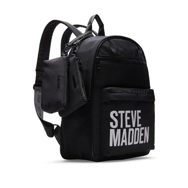 【steve madden】BSATURNS 大容量LOGO三合一子母後背包(黑色)