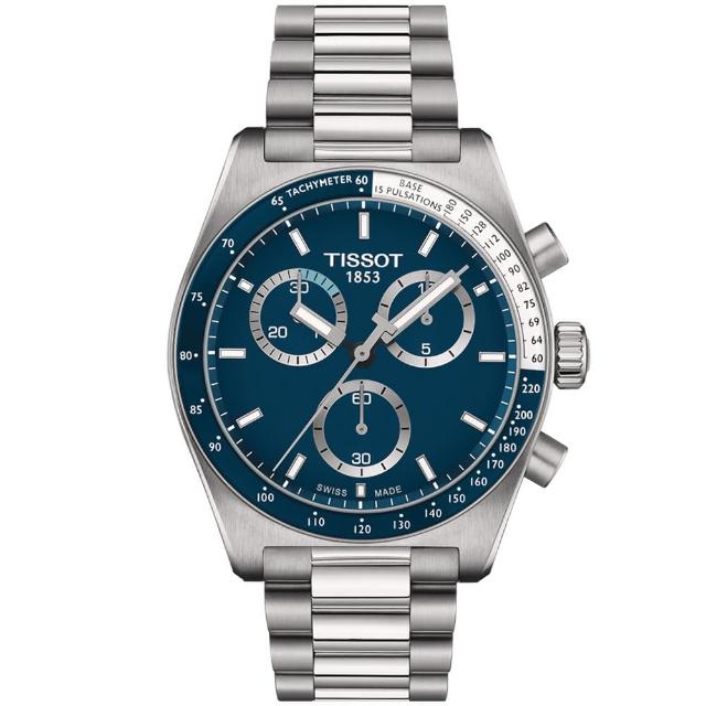 【TISSOT 天梭 官方授權】PR516系列 三眼計時手錶-40mm 情人節 禮物(T1494171104100)