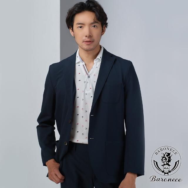 【BARONECE 百諾禮士】彈性輕量修身西裝外套_藍黑(8241JK-23)