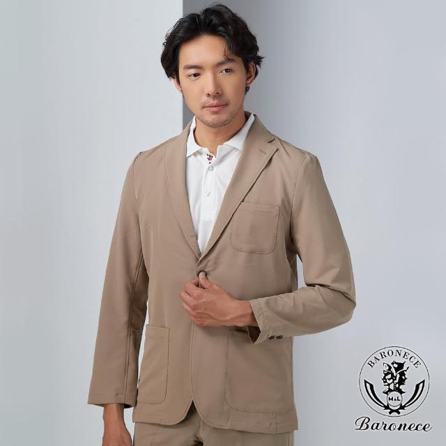 【BARONECE 百諾禮士】彈性輕量修身西裝外套_卡其(8241JK-71)