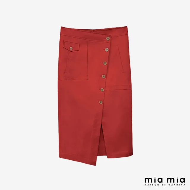 【mia mia】門襟不對稱及膝包裙