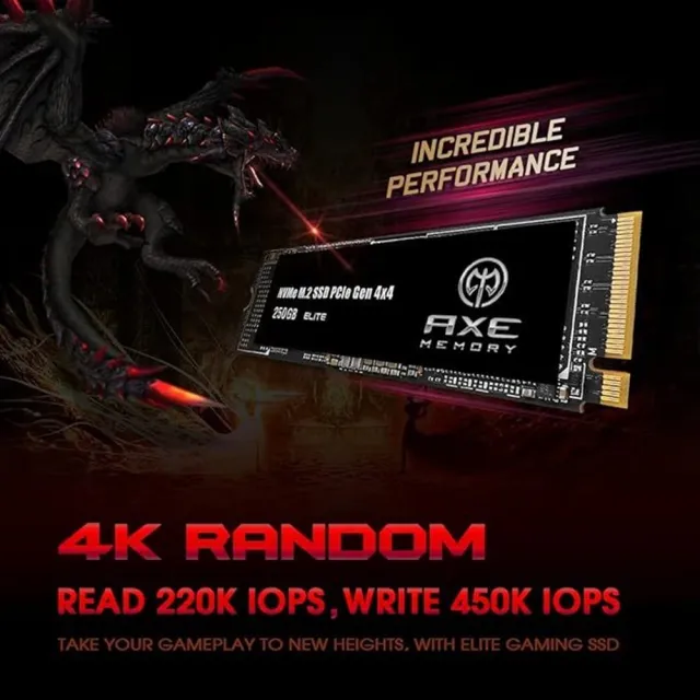 【AXE MEMORY】M.2 2280 固態硬碟 Elite Internal SSD Gen4 PCIe NVMe(1TB - 台灣製 讀：4500M/寫：1900M)