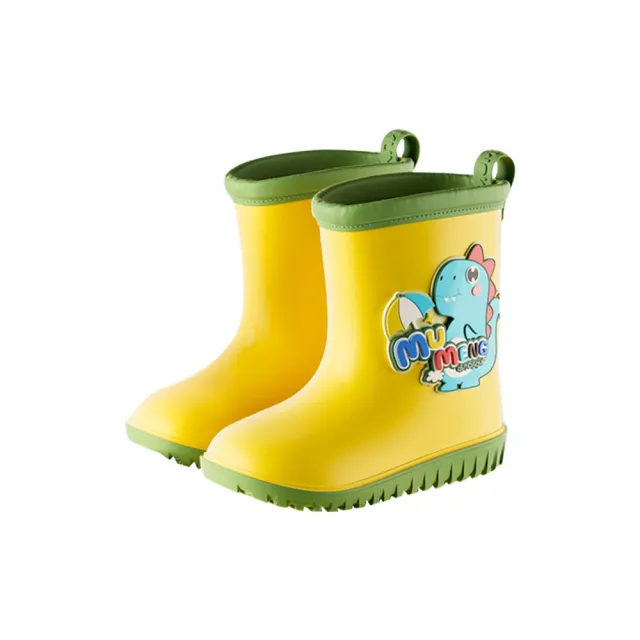 【QLZHS】萌趣舒適防滑兒童雨鞋 中筒雨鞋 防水鬆緊口輕量雨靴(防撞鞋頭 透氣吸汗 踩屎感)