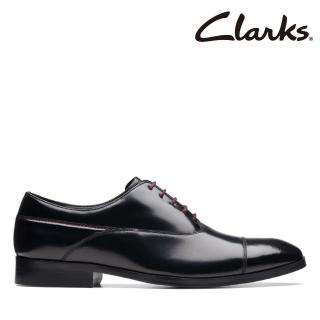 【Clarks】男鞋Craft Clifton Go 高階拋光亮光皮革橫飾牛津紳士鞋 皮鞋(CLM74544D)
