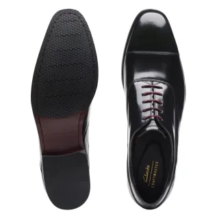 【Clarks】男鞋Craft Clifton Go 高級拋光亮光皮革橫飾牛津紳士鞋 皮鞋(CLM74544D)