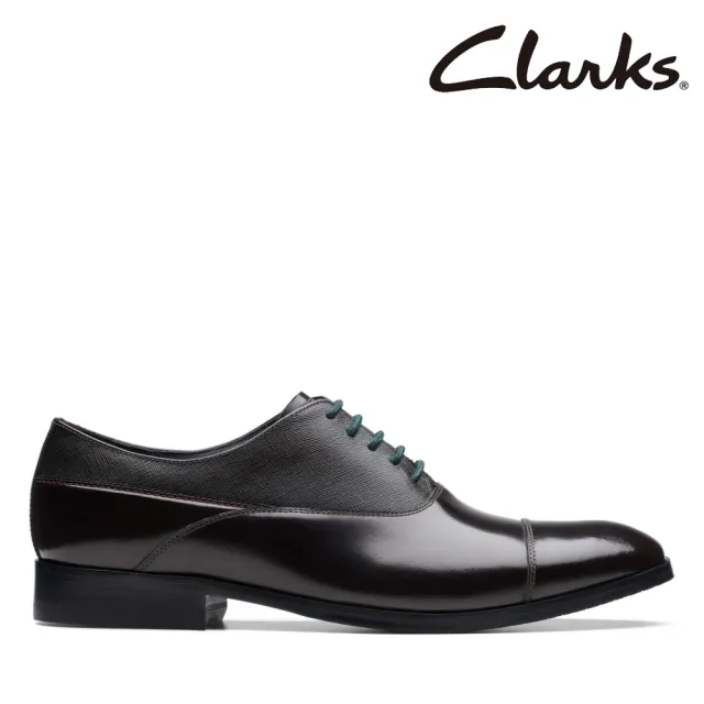 【Clarks】男鞋Craft Clifton Go 高級拋光亮光皮革橫飾牛津紳士鞋 皮鞋(CLM74545D)