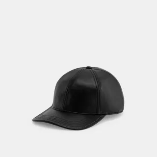 【COACH蔻馳官方直營】皮革棒球帽-黑色(CH794)