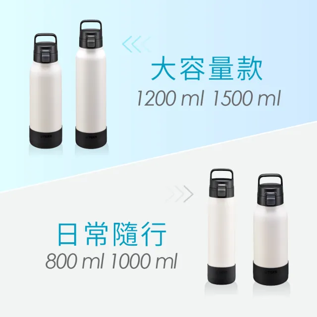 【TIGER 虎牌】大容量手提彈蓋不鏽鋼保冷瓶 800ml(MTA-B080)