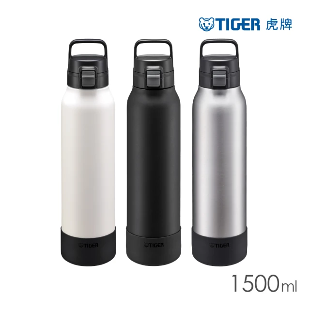 【TIGER虎牌】大容量手提彈蓋不鏽鋼保冷瓶1500ml(MTA運動水瓶/戶外登山/輕量保冰杯)