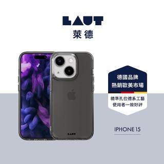 【LAUT 萊德】iPhone 15 晶透保護殼-透黑(支援QI無線充電)