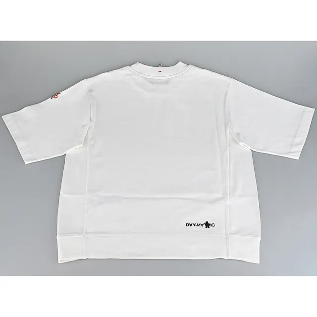 【MONCLER】MONCLER Grenoble橡膠黑色字LOGO棉質圓領短袖T恤(女款/雪白)