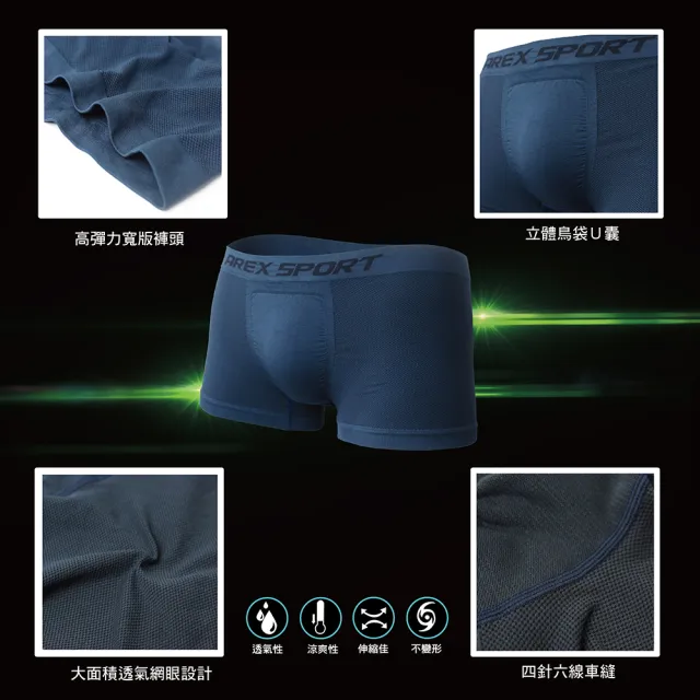 【AREXSPORT】抑菌內褲 男內褲 男三角 男四角 無縫內褲 台灣製(消臭率高達92% 高彈力臀圍可穿45吋)