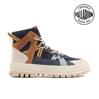 【Palladium】PALLASHOCK OUTCITY厚底拼接皮革巧克力鞋-男-靛藍(08877-425)