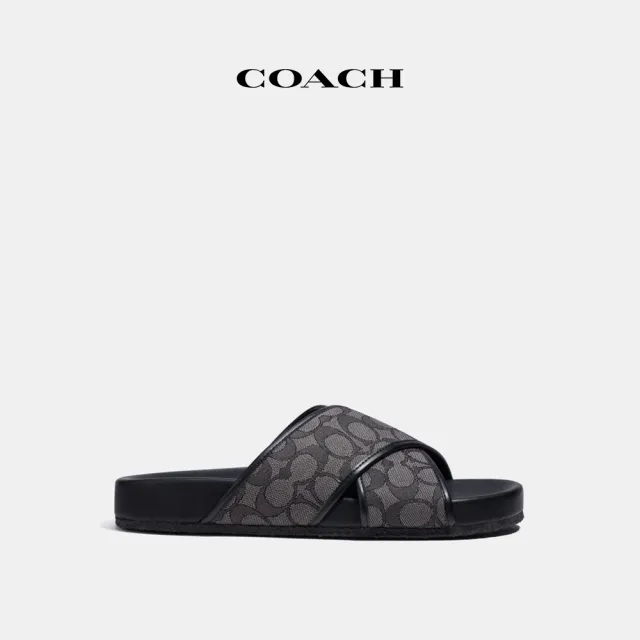【COACH蔻馳官方直營】CROSSOVER涼鞋-碳灰色/黑色(CA158)