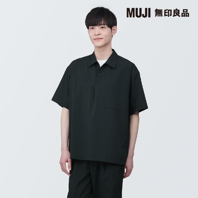 【MUJI 無印良品】男透氣彈性短袖布帛短袖POLO衫(共4色)