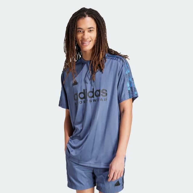 【adidas 愛迪達】上衣 男款 短袖上衣 運動 M TIRO TEE Q2 藍紫 IS1540