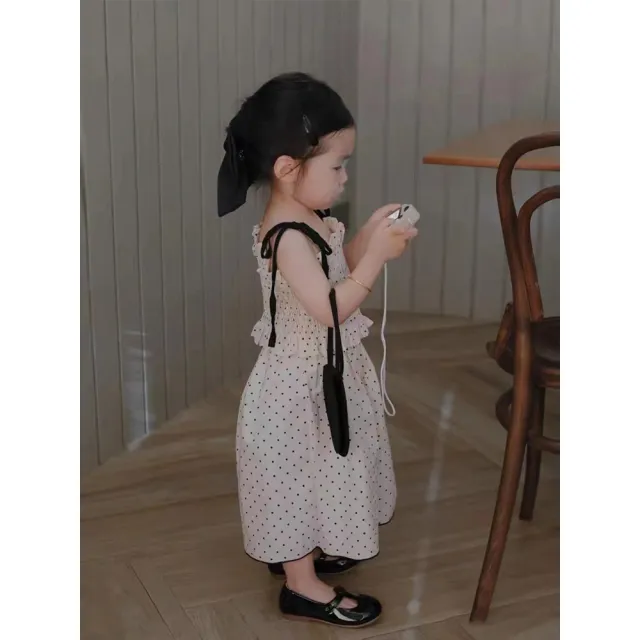 【MANI 瑪尼】女童夏季細肩帶點點套裝九分褲(女童夏季休閒韓系套裝)