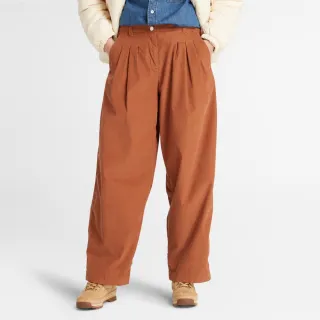 【Timberland】女款深棕色天絲™燈芯絨寬褲(A6H85K43)