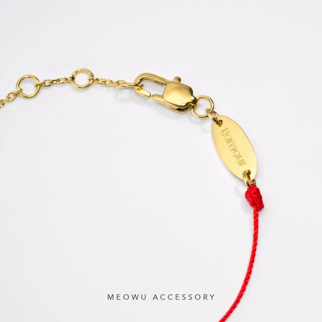 【MEOWU】紅繩系列  Lamour 許願繩  鈦鋼紅線手鍊(BB0015)