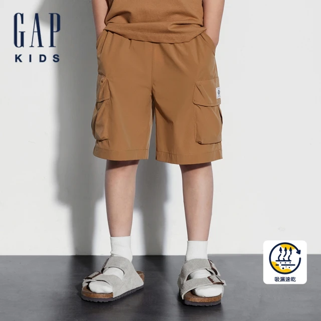 GAP 男幼童裝 束口鬆緊工裝褲-黑色(466607)優惠推