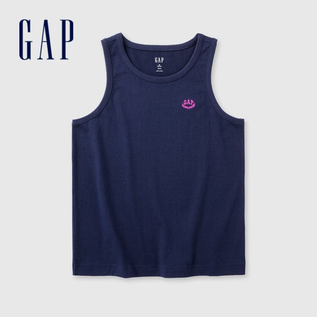 GAP 女裝 Logo純棉圓領背心 女友T系列-海軍藍(465244)