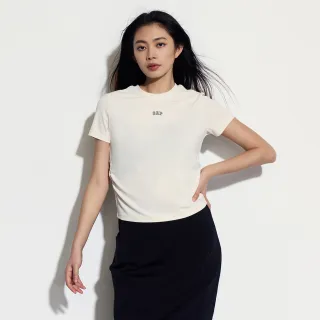 【GAP】女裝 Logo防曬圓領短袖T恤-米色(540508)