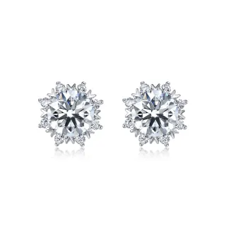 【點睛品】Infini Love Diamond IGI 60分 光環 鉑金鑽石耳環(一對)