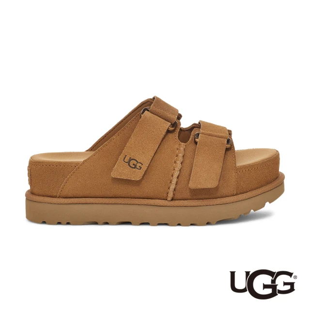 UGG 女鞋/拖鞋/厚底涼鞋/真皮拖鞋/Goldenstar Hi Slide(栗子棕-UG1155458CHE)