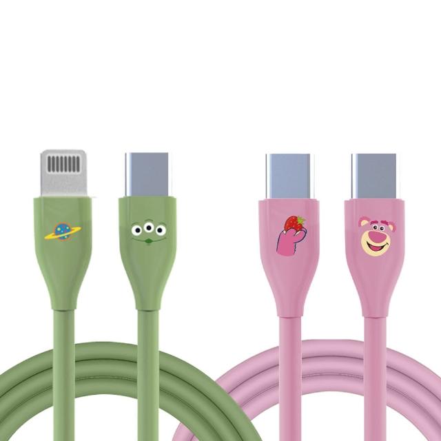 【YOMIX 優迷】迪士尼玩具總動員C to C 60W/C to L 30W充電線(PD快充/三眼怪/熊抱哥/支援iPhone17快充)