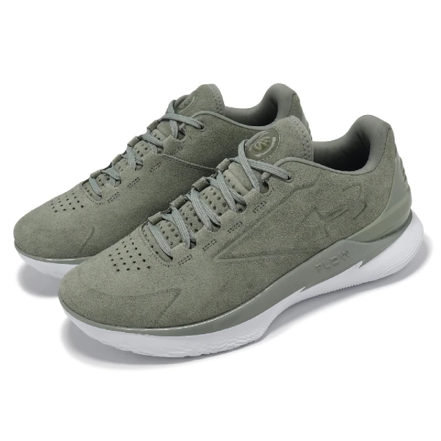 UNDER ARMOURUNDER ARMOUR 籃球鞋 Curry 1 Low Flotro Lux 男鞋 綠 白 Earth 李小龍 麂皮 運動鞋(3027603300)
