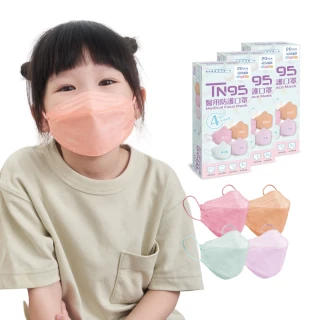 【DRX 達特世】TN95醫用4D口罩-馬卡龍系列-兒童20入_3盒組