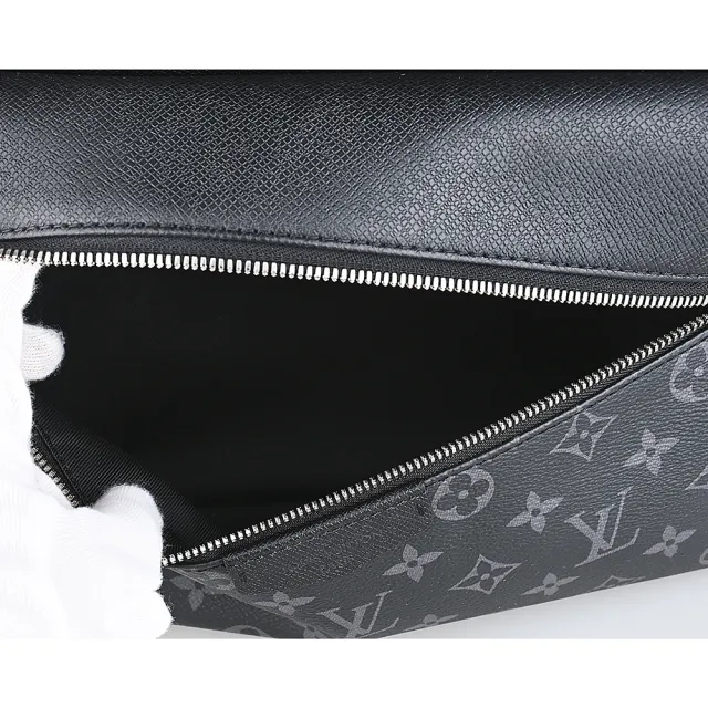 【Louis Vuitton 路易威登】LV M30230 Discovery PM經典LOGO塗層帆布接牛皮拉鍊後背包(小/黑x炭黑)