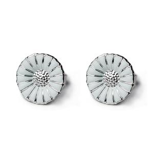 【Georg Jensen 喬治傑生】Daisy 純銀+白琺瑯雛菊針式耳環