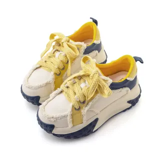 【amai】時尚抽鬚異材質拼色厚底老爹鞋 小白鞋 運動鞋 休閒鞋 厚底鞋 懶人鞋 大尺碼 GS13-8BU(藍色)