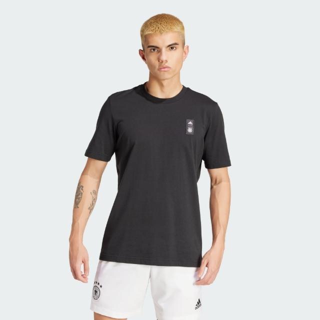 【adidas 愛迪達】上衣 男款 短袖上衣 運動 德國國家隊 DFB DNA GR TEE2 黑 IU2094(S2581)