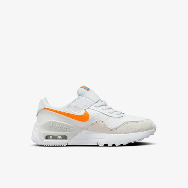 【NIKE 耐吉】運動鞋 童鞋 中童 兒童 魔鬼氈 AIR MAX SYSTM PS 白橘 DQ0285-114(3C4907)