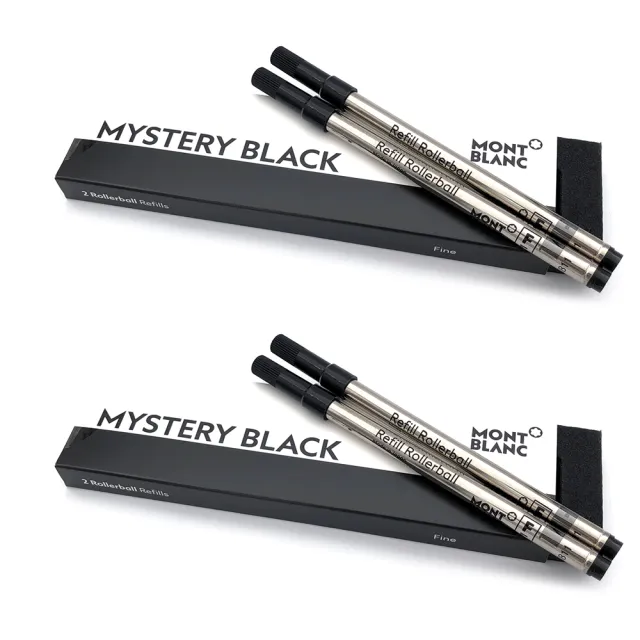 Montblanc 萬寶龍 鋼珠筆芯 黑色/藍色 F尖/M尖 一組兩盒共四支入