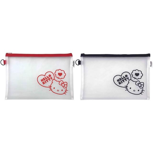 【SANRIO 三麗鷗】Hello Kitty網面A4文件袋超值6入組(紅黑各3)