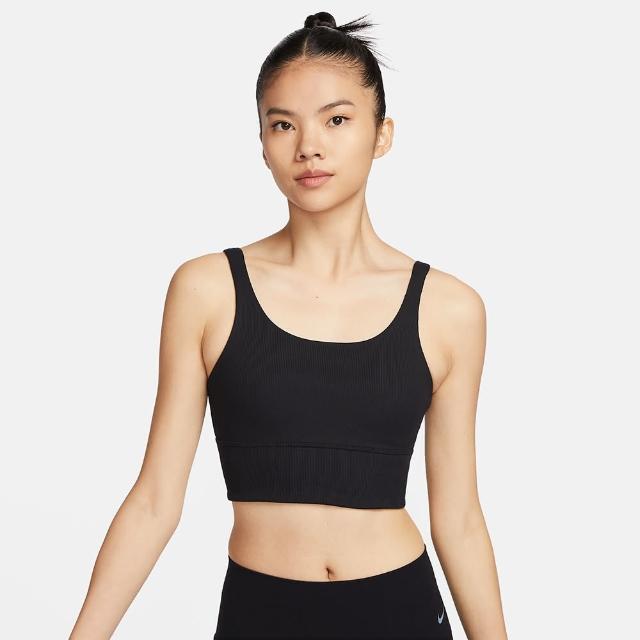 【NIKE 耐吉】運動內衣 女款 輕度支撐 AS W NK ALATE SOLO RIB BRA 黑 FZ6508-010