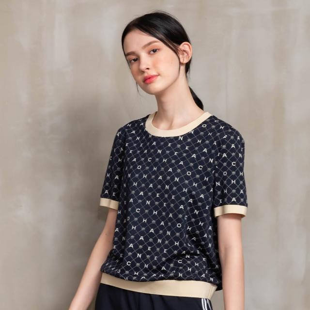 【perng yuh 芃諭名品】*時尚休閒 印花 拼接羅紋 上衣(2024 SS Collection｜3A春夏_優惠系列)