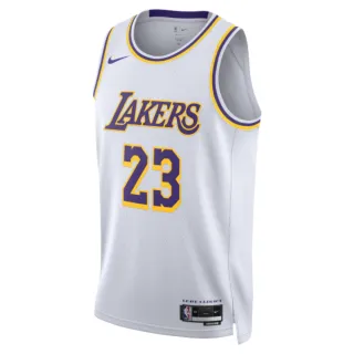 【NIKE 耐吉】背心 男款 運動背心 NBA 球衣 洛杉磯湖人隊 LAL MNK DF SWGMN JSY ASC 22 白紫 DN2081-103
