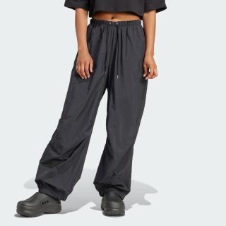 【adidas 愛迪達】長褲 女款 運動褲 三葉草 NYLON PS PANT 黑 IT6725