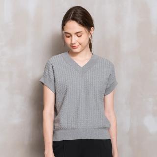 【perng yuh 芃諭名品】簡約時尚 波浪紋 Ｖ字領 針織衫(2024 SS Collection｜3A春夏系列)