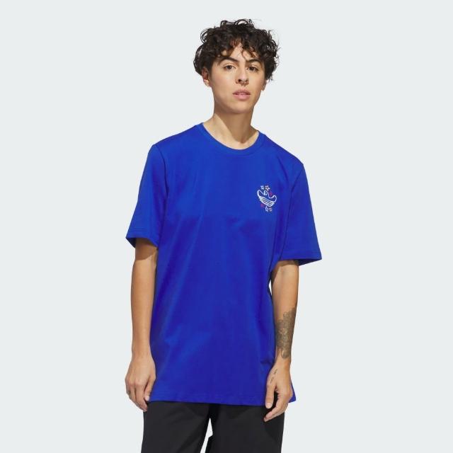 【adidas 愛迪達】上衣 男款 短袖上衣 運動 三葉草 SHMOO G SS TEE1 藍 IU0091