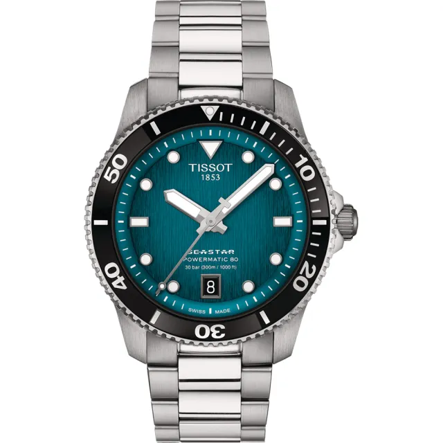 【TISSOT 天梭】Seastar 1000 海星300米潛水機械錶-藍/40mm 畢業禮物(T1208071109100)