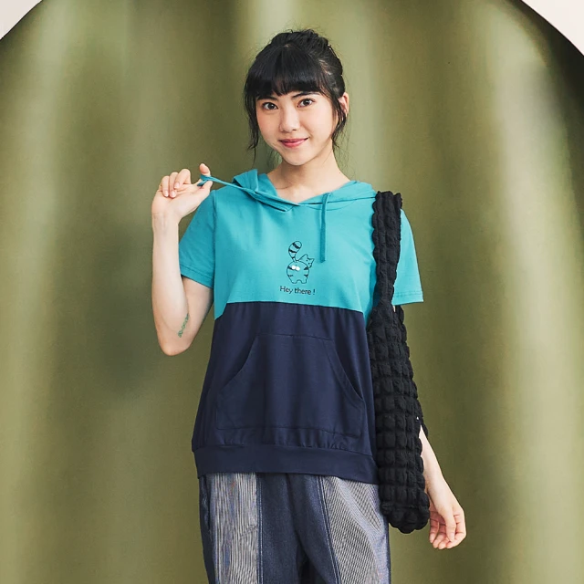 Dailo 男孩風剪接錐形斜紋長褲(藍 黑 綠 卡/魅力商品