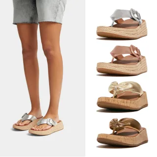 【FitFlop】F-MODE金屬色皮革夾腳厚底涼鞋-女(共4款)