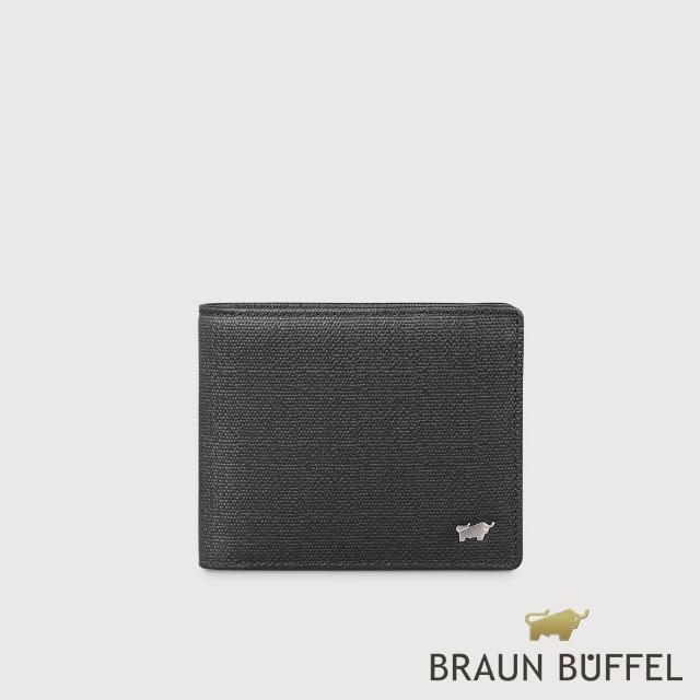 【BRAUN BUFFEL 德國小金牛】台灣總代理 安德勒 4卡零錢袋皮夾-黑色(BF531-315-BKL)