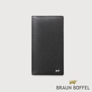 【BRAUN BUFFEL 德國小金牛】臺灣總代理 安德勒 16卡兩折長夾-黑色(BF531-631-BKL)
