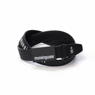 【Munsingwear】企鵝牌 男款黑色時尚運動風舒適透氣皮帶 MGTE0H01